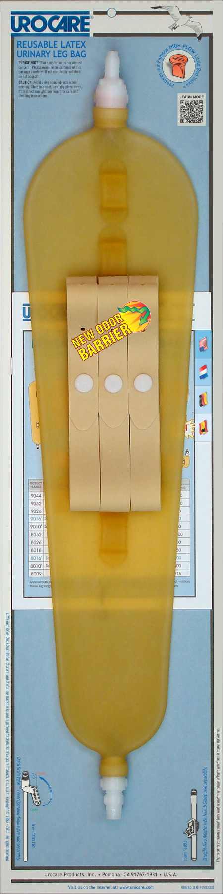 Urocare #9544 Reusable Latex Urinary Leg Bag enlarged view - click image to close window